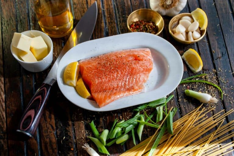 Fresh salmon rich in omega-3